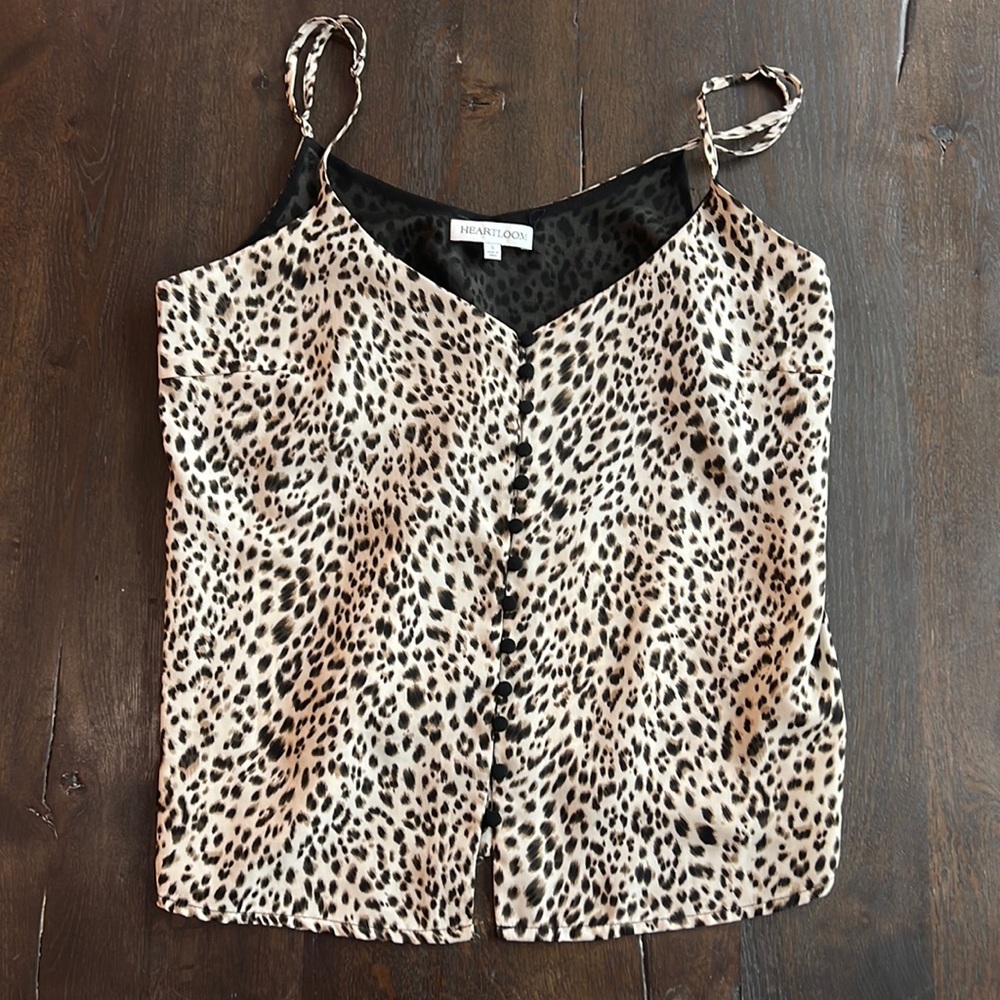 Heart loom leopard cami- Size S